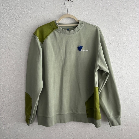 Ader Error Fall 2022 Seafoam Green Patch Jersey Terry Sweatshirt - Picture 5 of 11